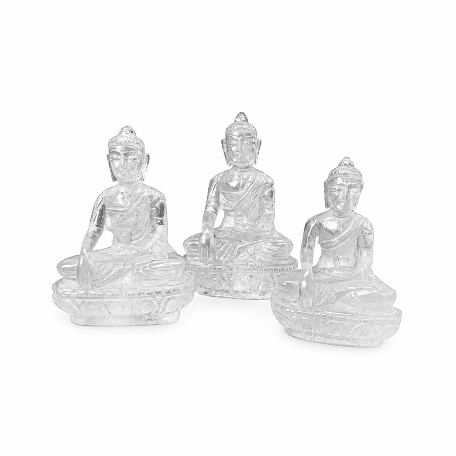 Buddha aus Bergkristall - handgeschnitzt, Nepal - Atelier Tibet
