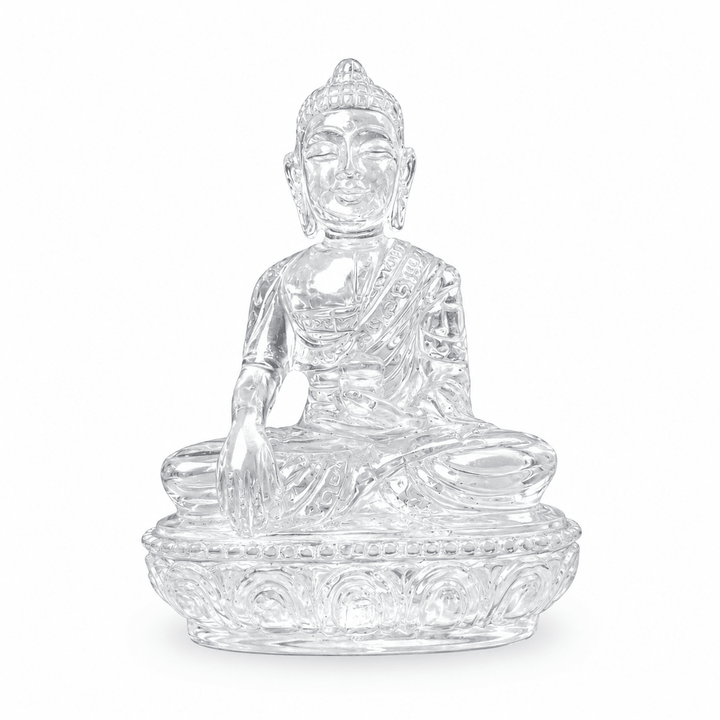 Buddha aus Bergkristall - handgeschnitzt, Nepal - Atelier Tibet