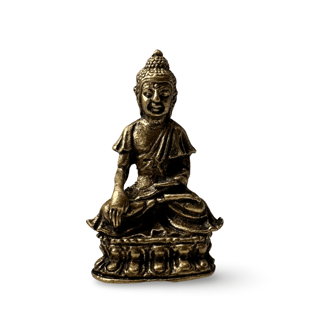 Buddha Shakyamuni Miniatur Statue aus Messing - Atelier Tibet