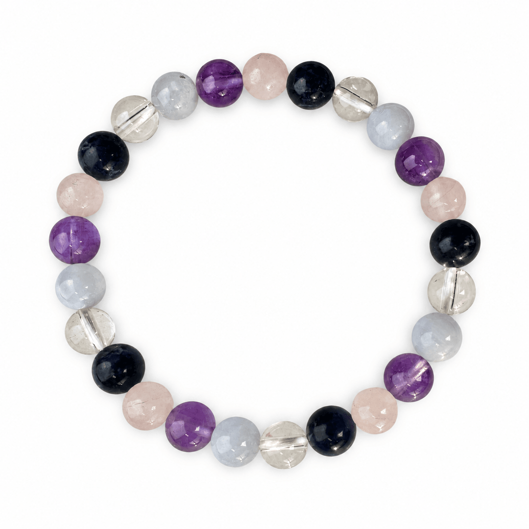 Buntes Kinder-Mala-Armband aus fünf Steinen - Atelier Tibet