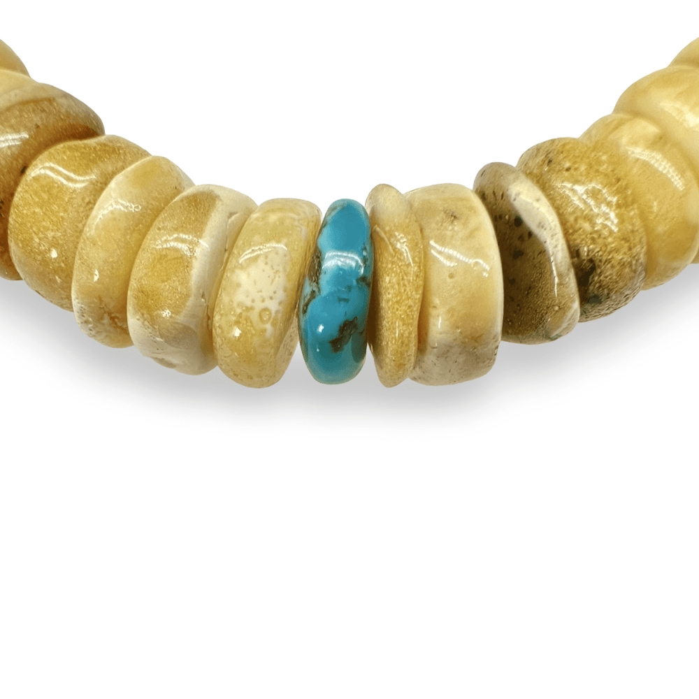 Butterscotch - Bernstein - Armband mit Türkis und Silberperlen - Atelier Tibet