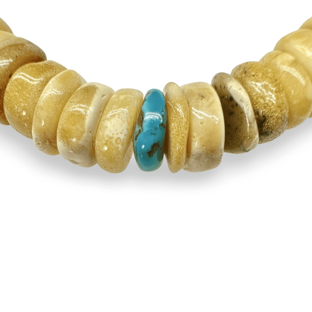 Butterscotch - Bernstein - Armband mit Türkis und Silberperlen - Atelier Tibet