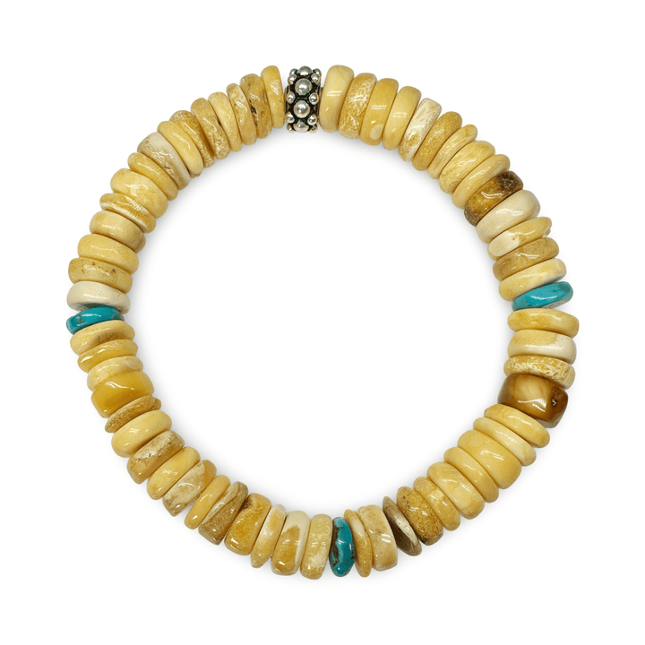 Butterscotch - Bernstein - Armband mit Türkis und Silberperlen - Atelier Tibet