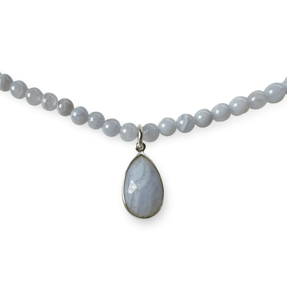 Chalcedon Kette mit Anhänger - Atelier Tibet