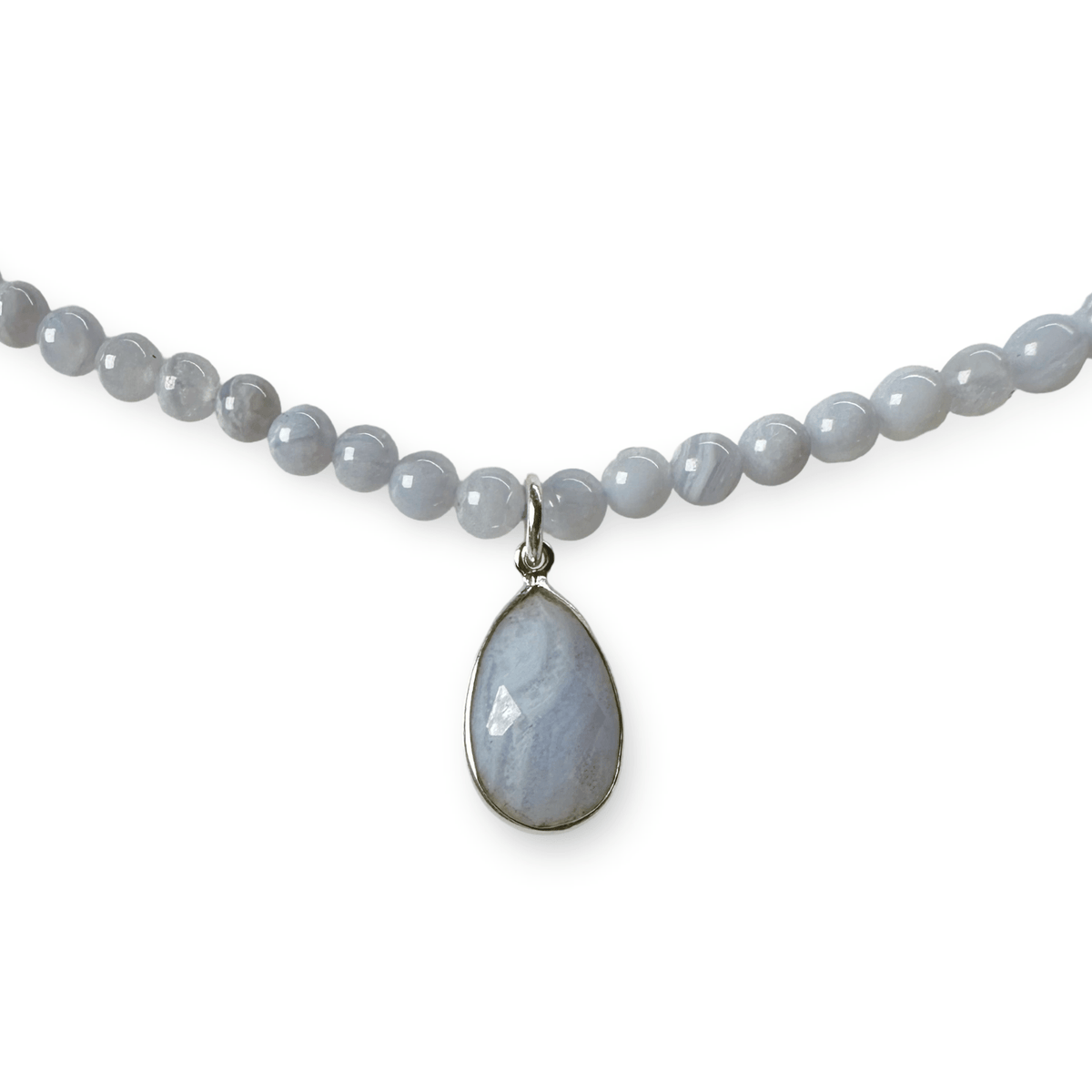Chalcedon Kette mit Anhänger - Atelier Tibet