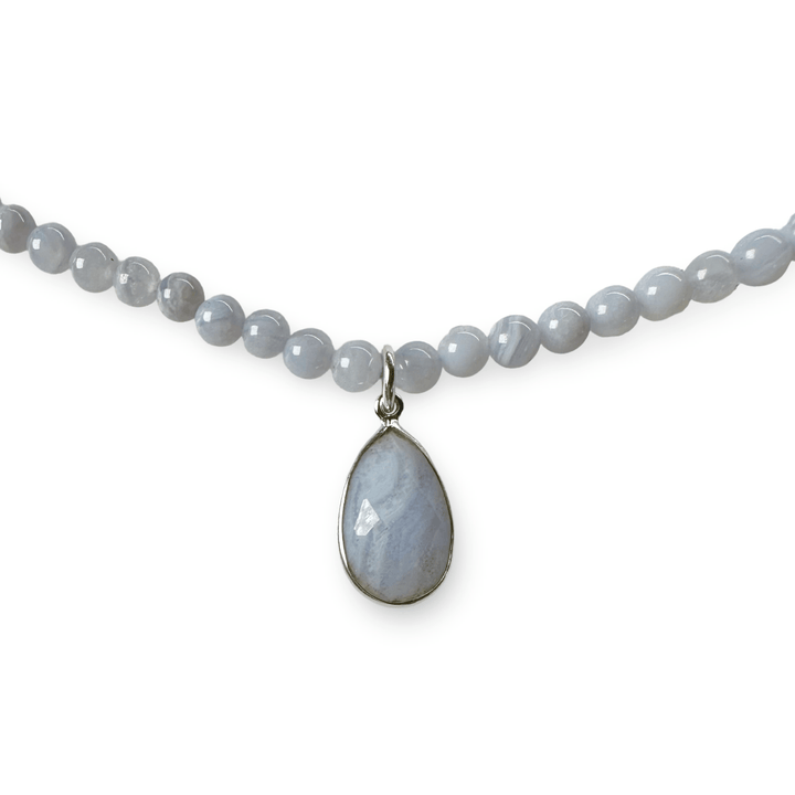 Chalcedon Kette mit Anhänger - Atelier Tibet