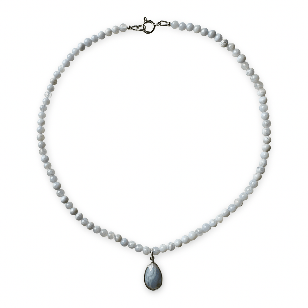 Chalcedon Kette mit Anhänger - Atelier Tibet