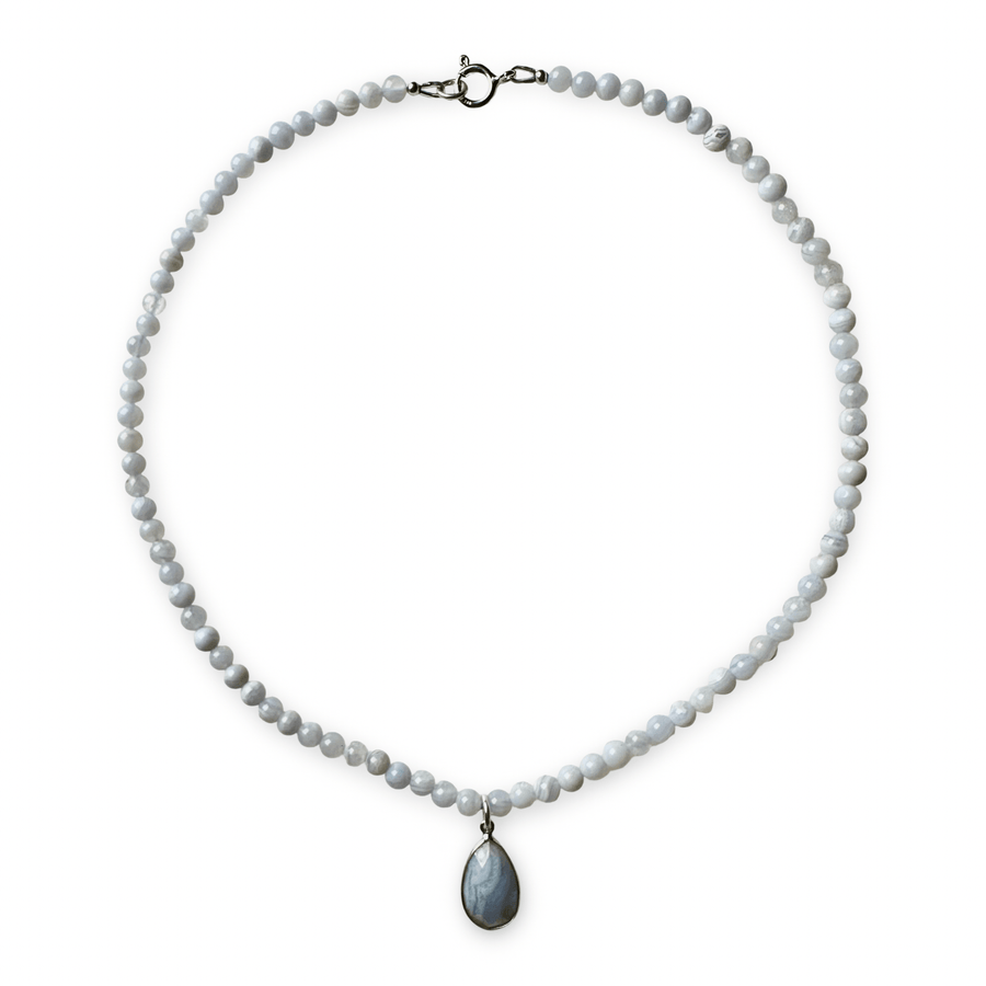 Chalcedon Kette mit Anhänger - Atelier Tibet