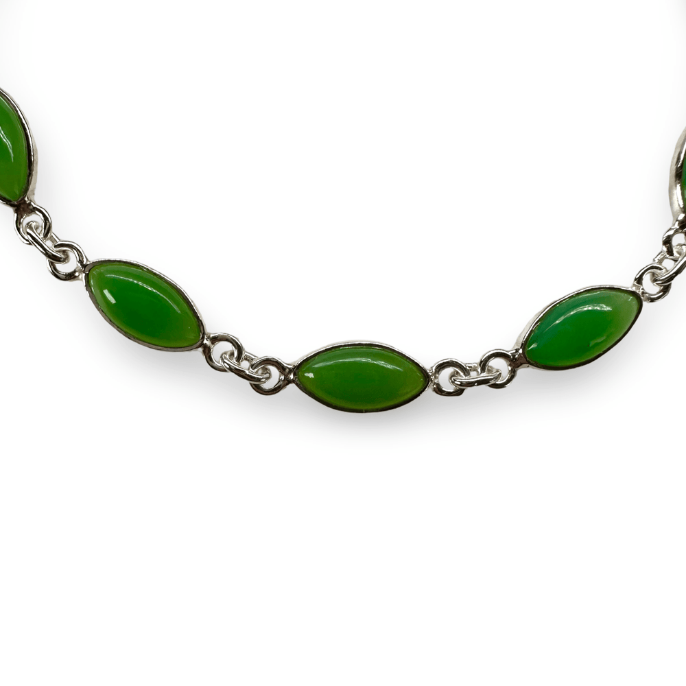 Chrysopras-Armband in Silber - Atelier Tibet