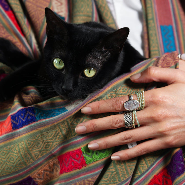 Chrysopras Perlen Fingerring - Atelier Tibet