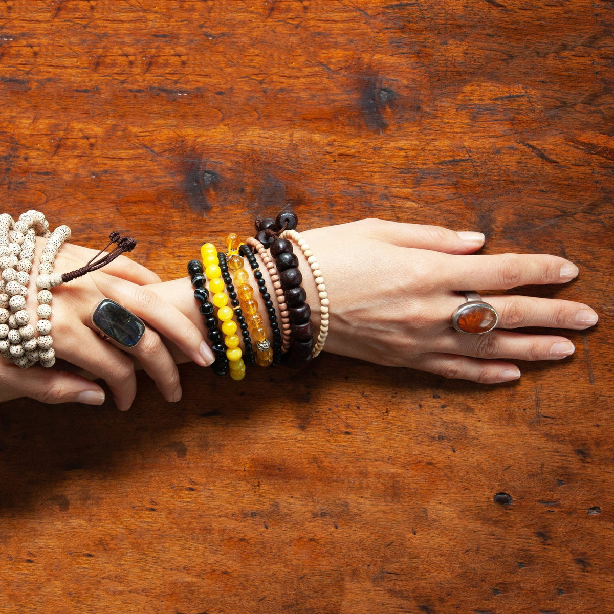 Citrin Silber Mala - Armband (⌀ 8 mm) - Atelier Tibet