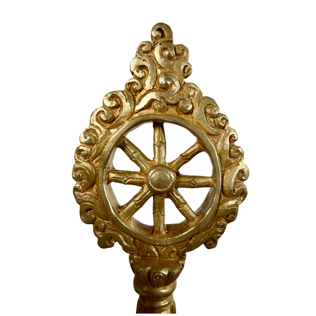 Dharmachakra mit zwei Hirschen – Auftragsarbeit aus Nepal - Atelier Tibet