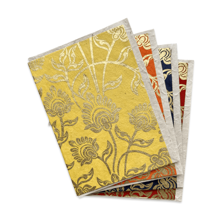 Doppelkarte «Lotus» mit Umschlag aus Lokta - Papier - Atelier Tibet