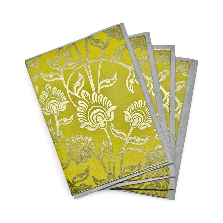 Doppelkarte «Lotus» mit Umschlag aus Lokta - Papier - Atelier Tibet