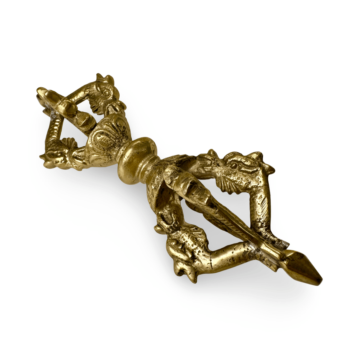Dorje / Vajra mit Drachen - Motiv aus Messing (14.5 cm) - Atelier Tibet