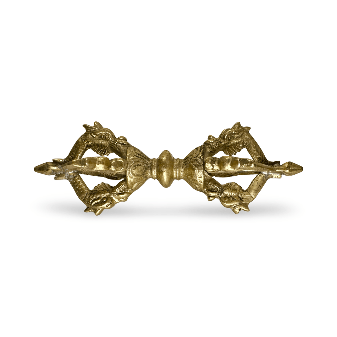 Dorje / Vajra mit Drachen - Motiv aus Messing (14.5 cm) - Atelier Tibet