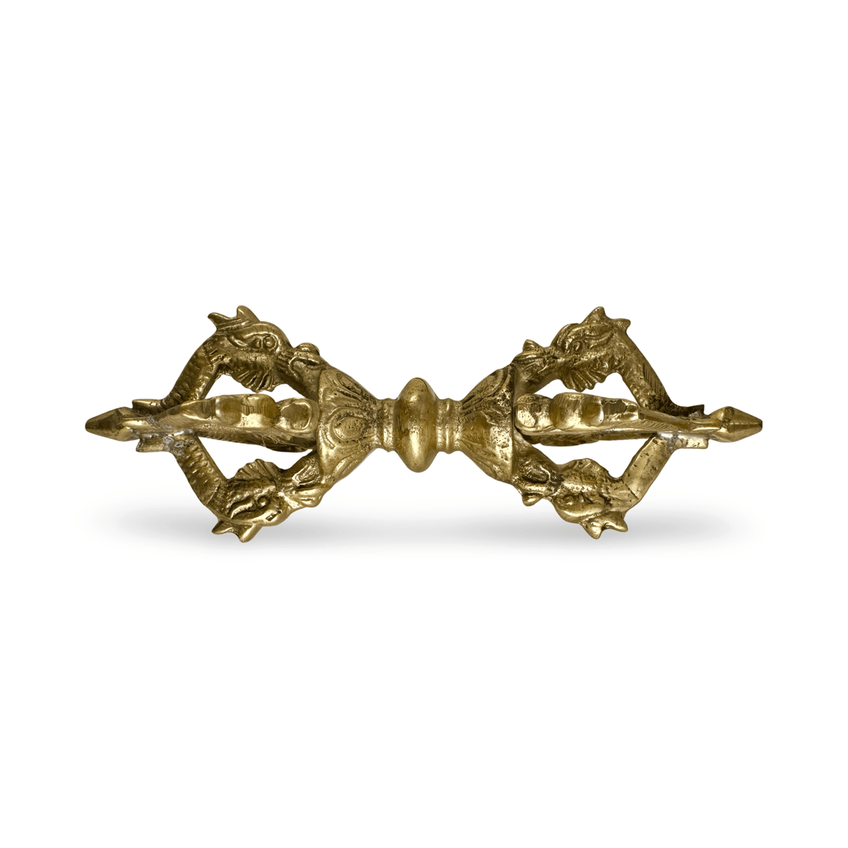 Dorje / Vajra mit Drachen - Motiv aus Messing (14.5 cm) - Atelier Tibet