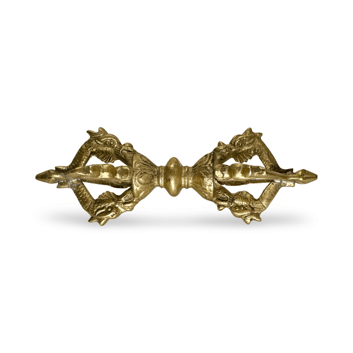 Dorje / Vajra mit Drachen - Motiv aus Messing (14.5 cm) - Atelier Tibet