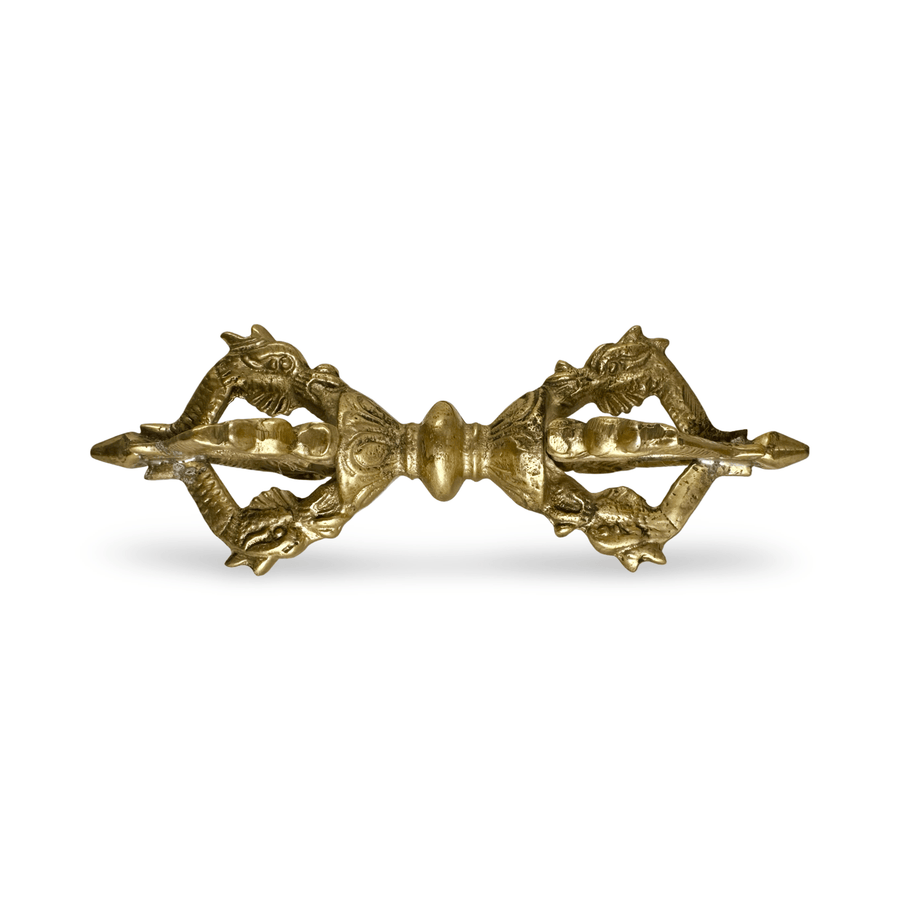 Dorje / Vajra mit Drachen - Motiv aus Messing (14.5 cm) - Atelier Tibet