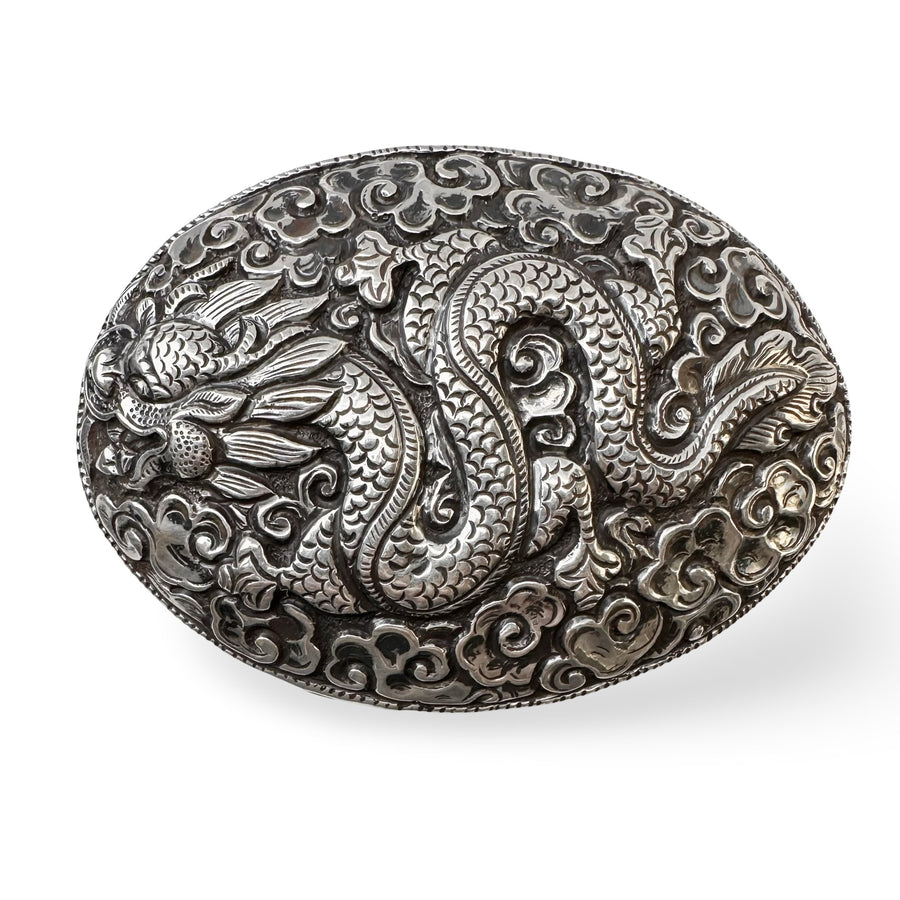 Drache Gürtelschnalle aus Silber - Atelier Tibet