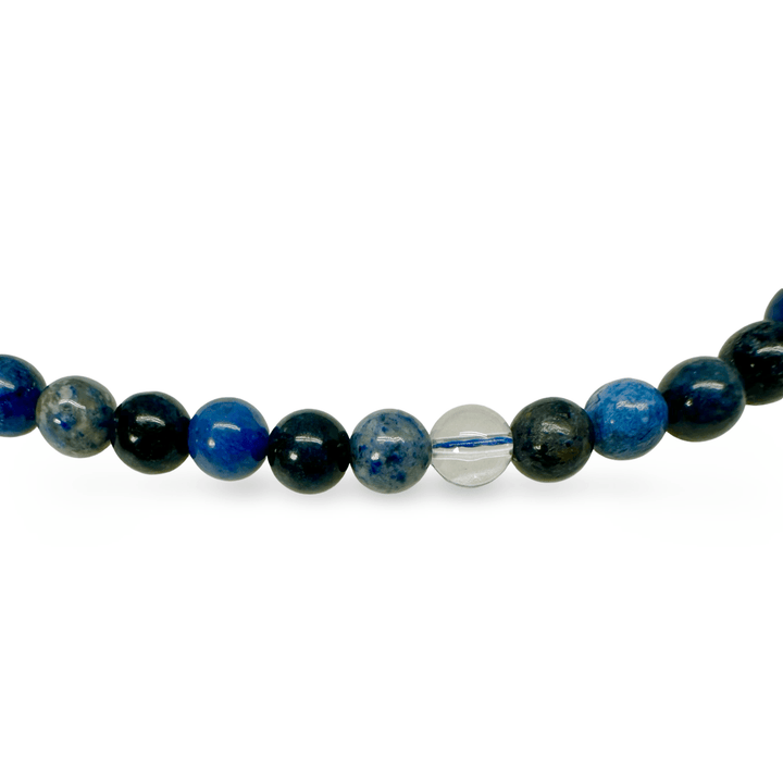 Dumortierit - und Bergkristall - Kette - Atelier Tibet