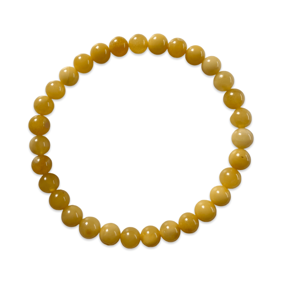 Dunkelgelbes Bernstein Mala-Armband - Atelier Tibet