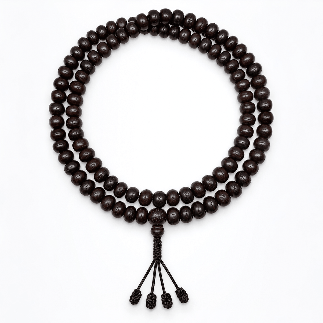 Dunkle Bodhi-Samen Mala Gebetskette (12 mm) - Atelier Tibet