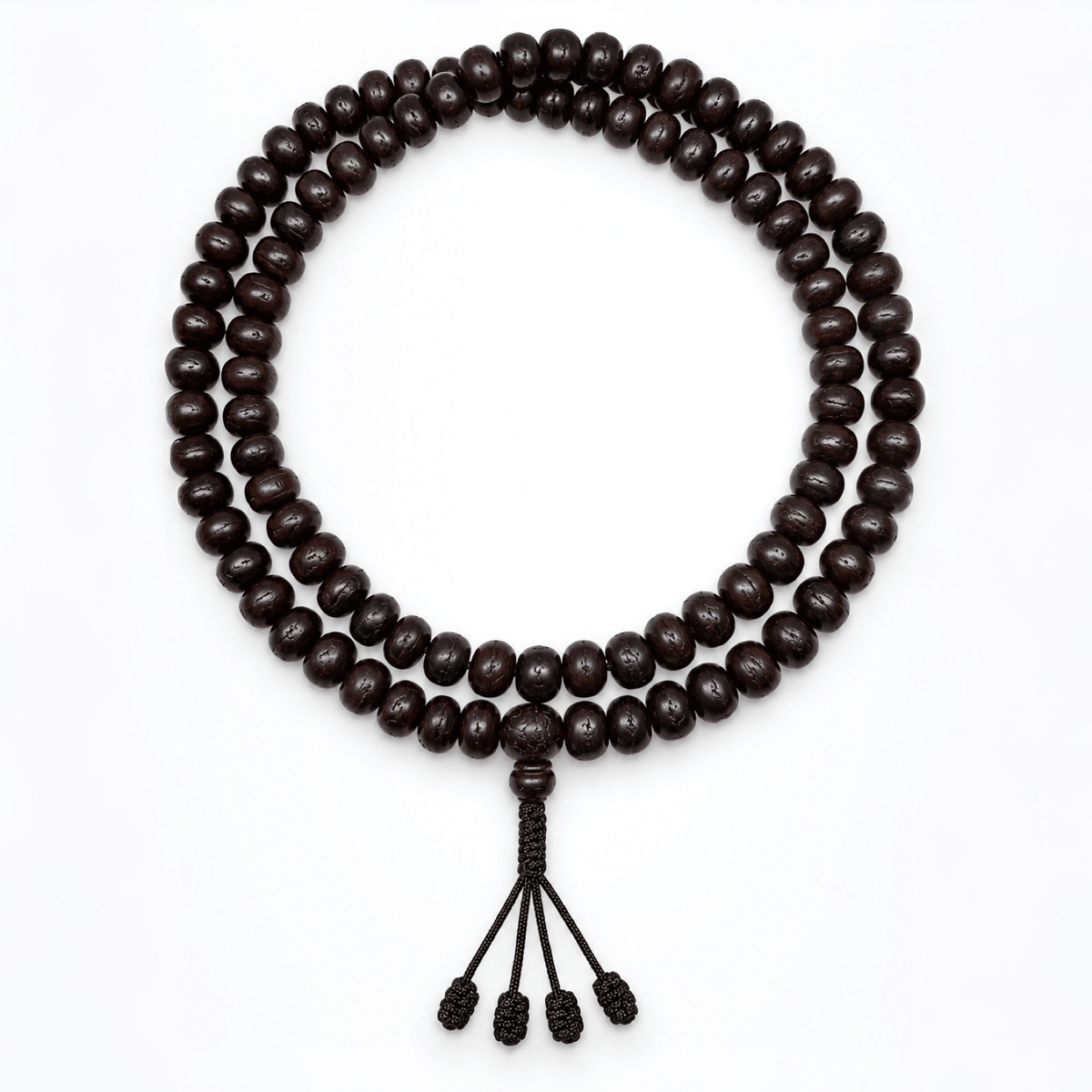Dunkle Bodhi-Samen Mala Gebetskette (12 mm) - Atelier Tibet