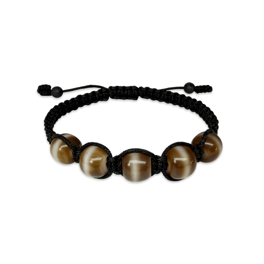 Dzi-Armband mit Achatperlen - Atelier Tibet