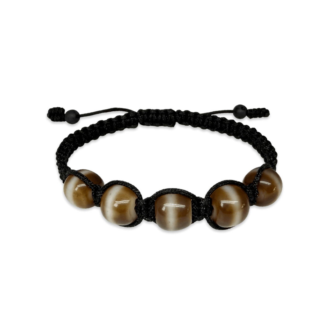 Dzi-Armband mit Achatperlen - Atelier Tibet