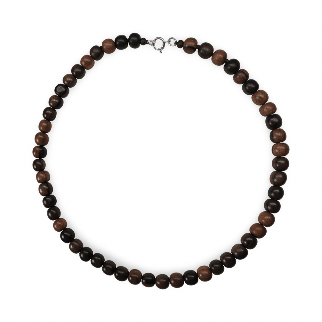 Ebenholz Kette mit Silber-Verschluss - Atelier Tibet