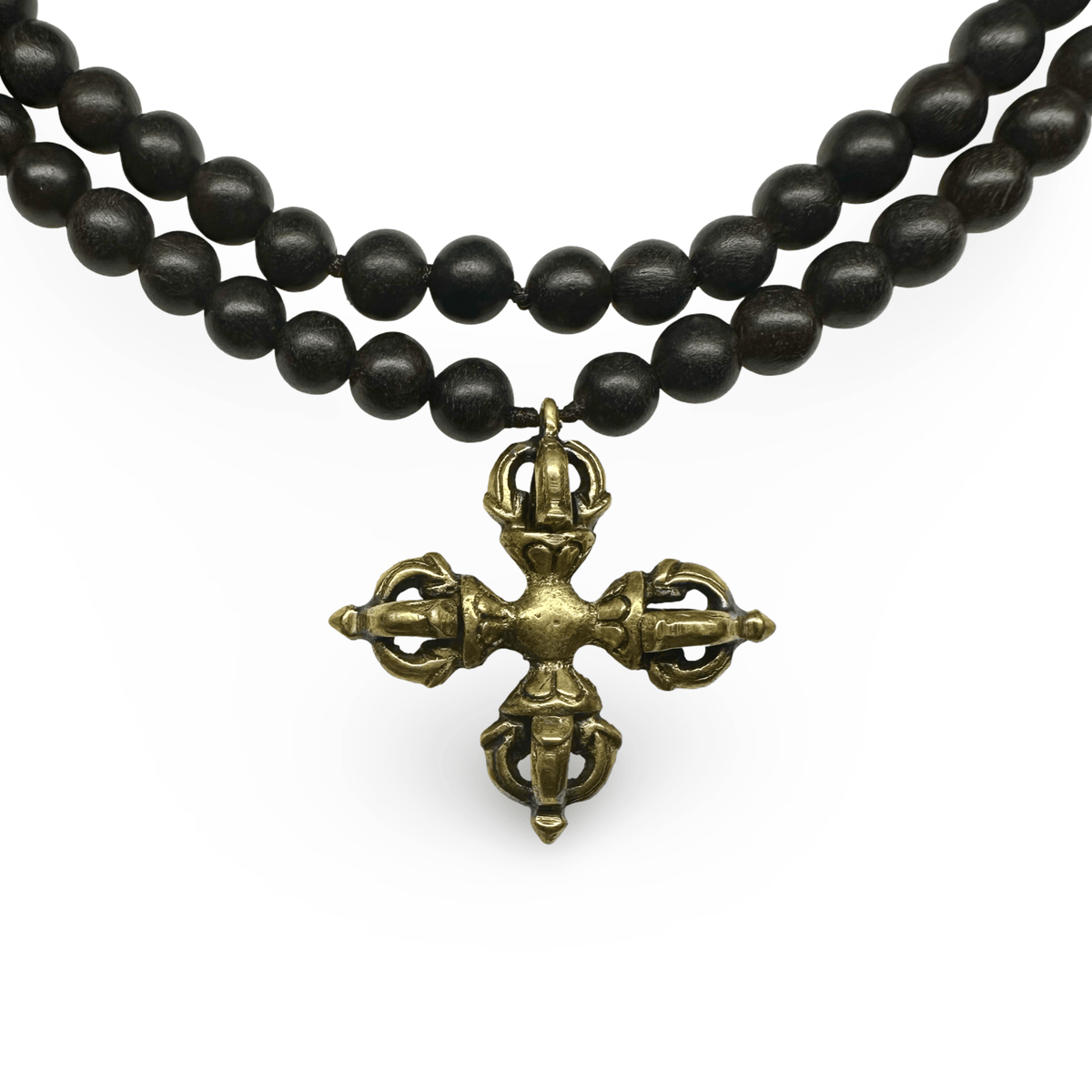 Ebenholz - Mala mit Doppel - Vajra - Atelier Tibet
