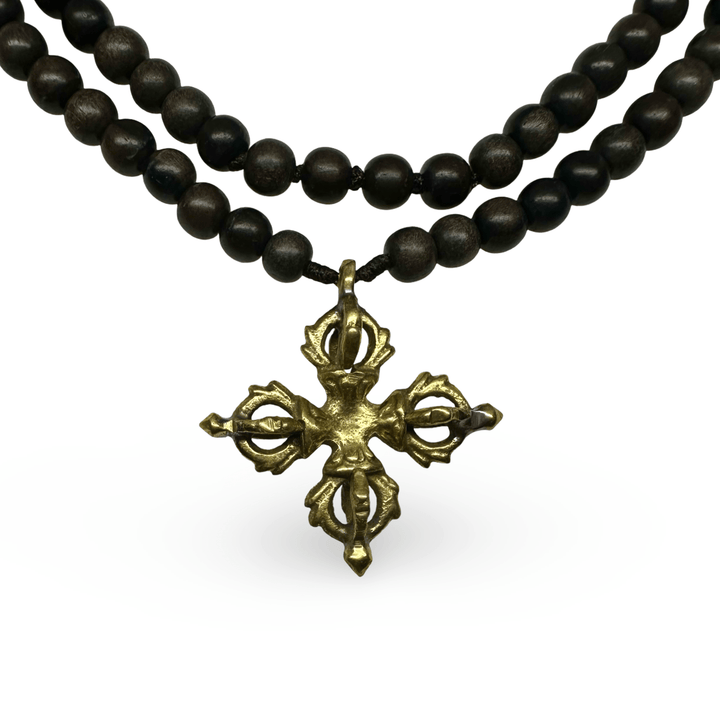 Ebenholz - Mala mit Doppel - Vajra - Atelier Tibet