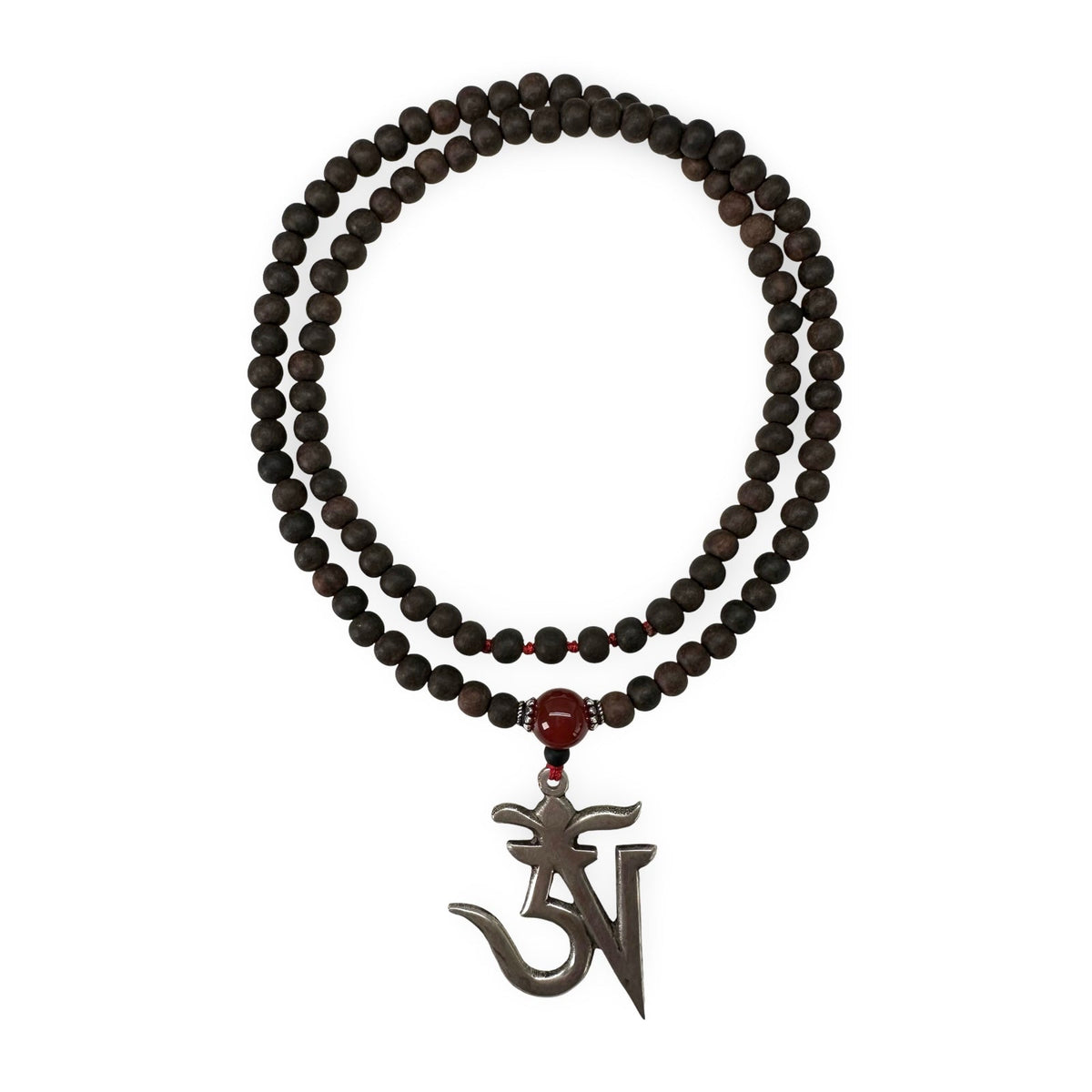 Ebenholz-Mala mit OM ॐ Anhänger - Atelier Tibet