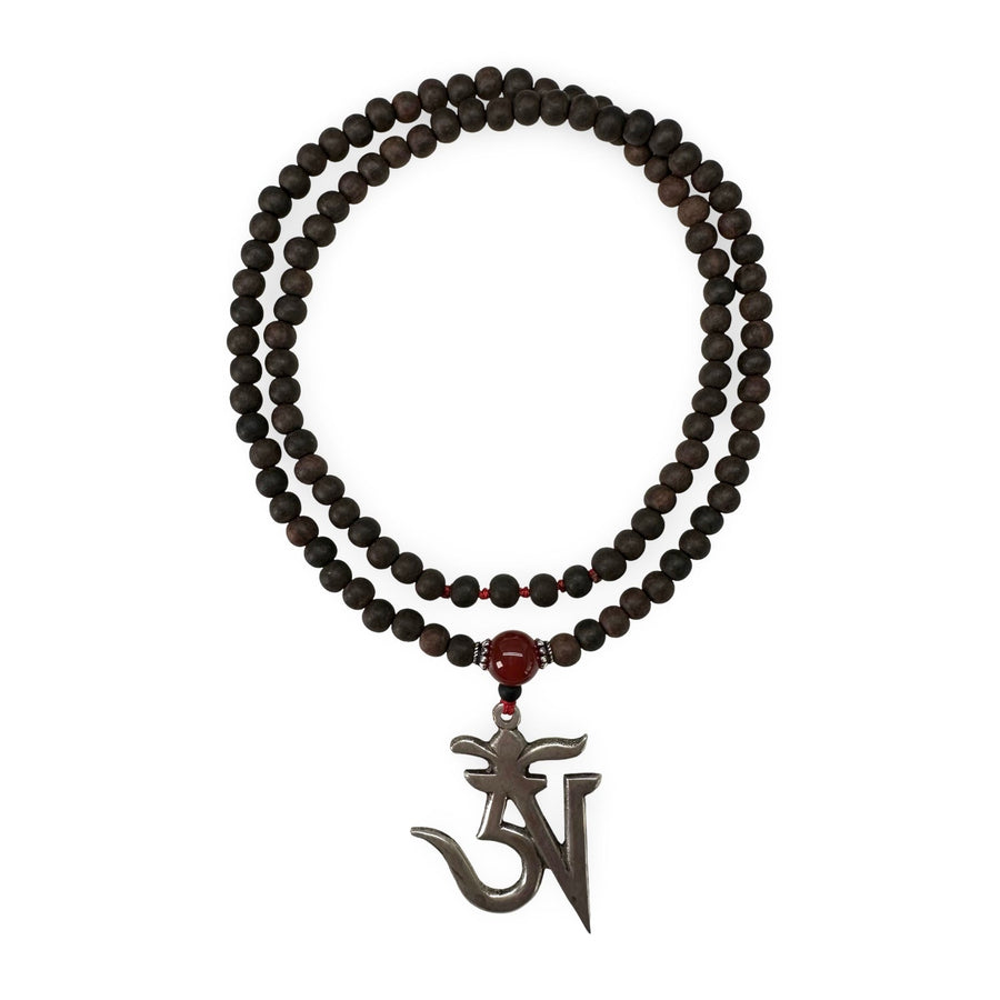 Ebenholz-Mala mit OM ॐ Anhänger - Atelier Tibet