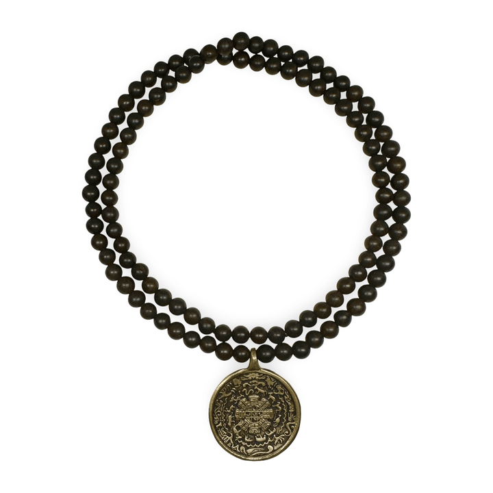 Ebenholz - Mala mit Schutz - Amulett - Atelier Tibet