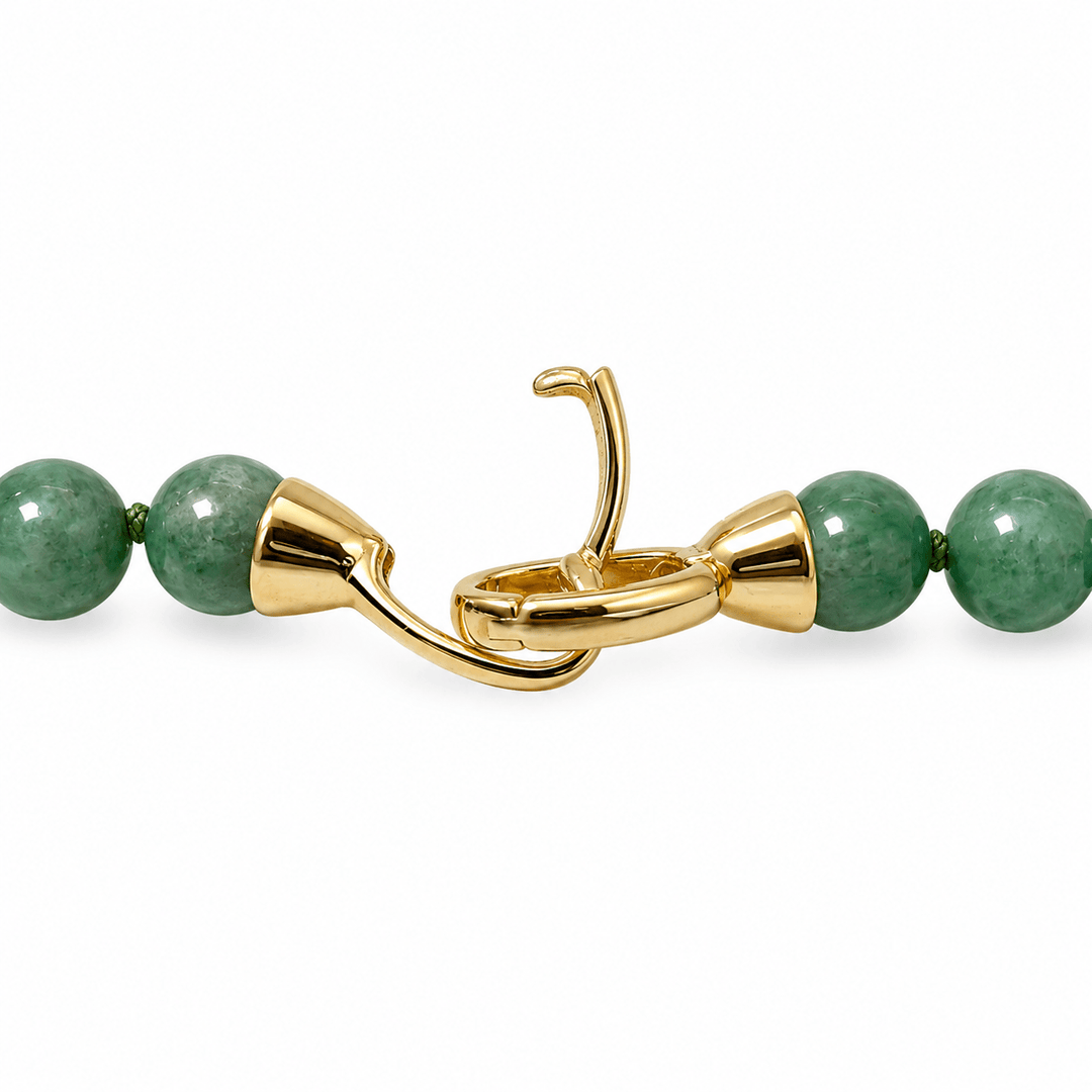 Edle Halskette aus Burma-Jade - handgeknüpft - Atelier Tibet