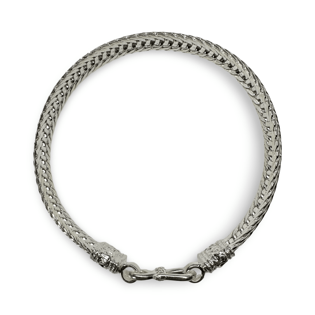 Edles Silber - Schlangenarmband mit Hakenverschluss - Atelier Tibet