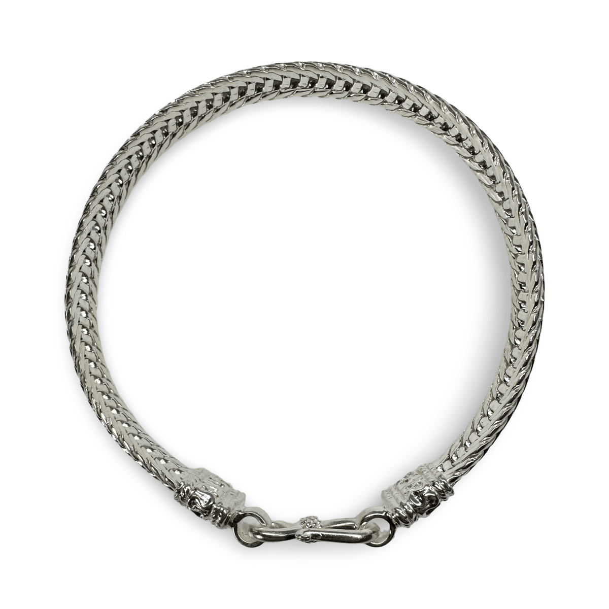 Edles Silber - Schlangenarmband mit Hakenverschluss - Atelier Tibet