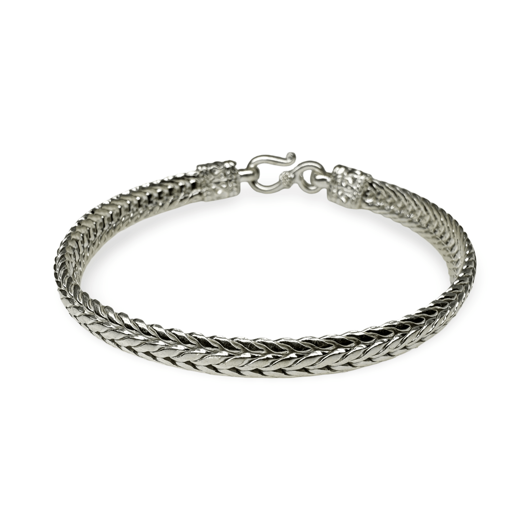 Edles Silber - Schlangenarmband mit Hakenverschluss - Atelier Tibet