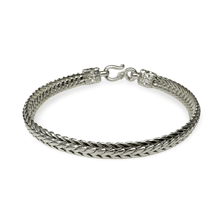 Edles Silber - Schlangenarmband mit Hakenverschluss - Atelier Tibet