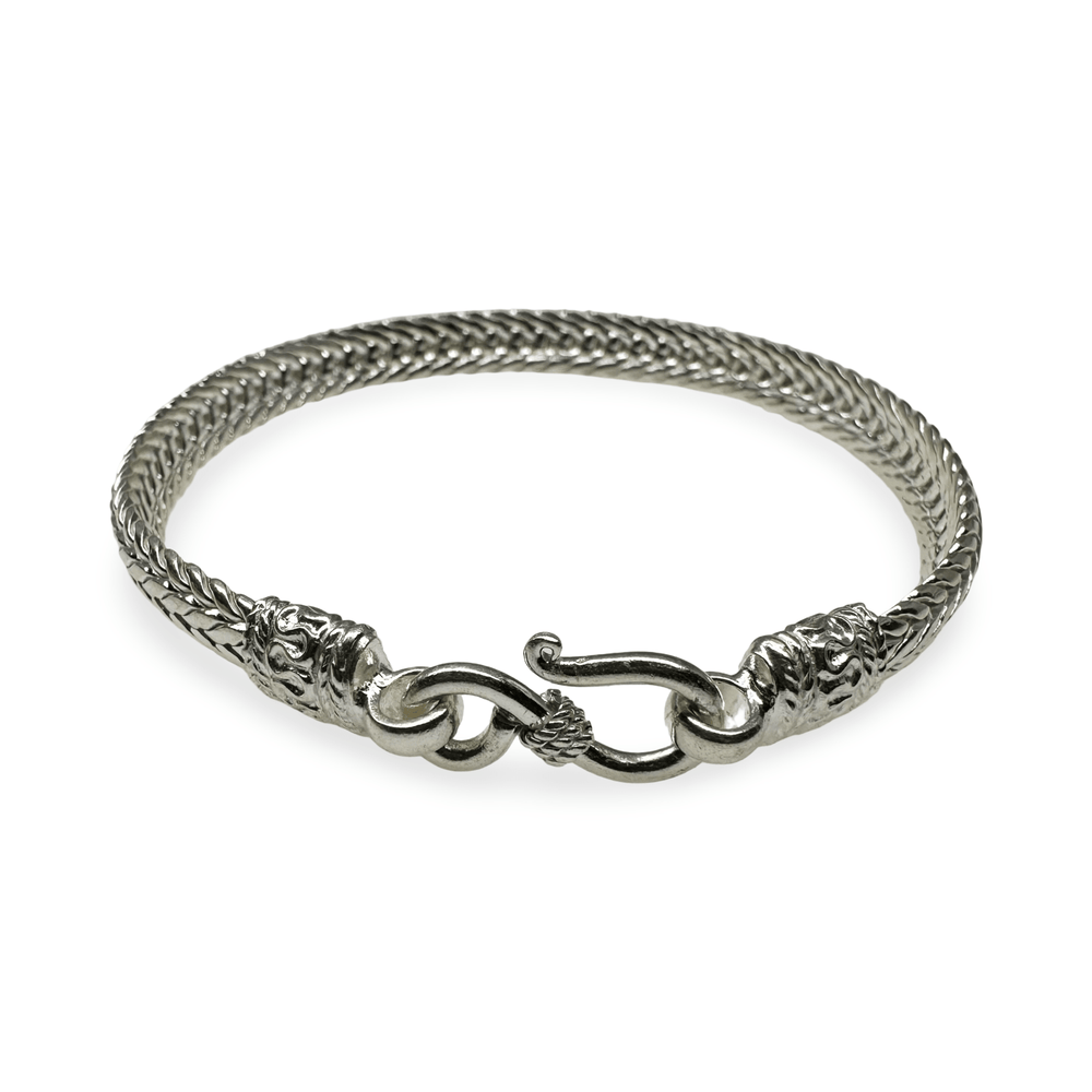 Edles Silber - Schlangenarmband mit Hakenverschluss - Atelier Tibet