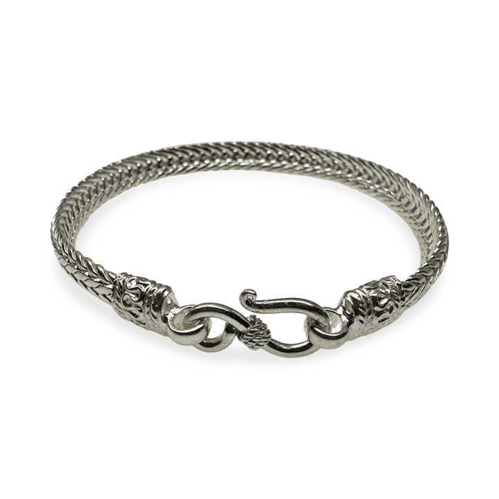 Edles Silber - Schlangenarmband mit Hakenverschluss - Atelier Tibet