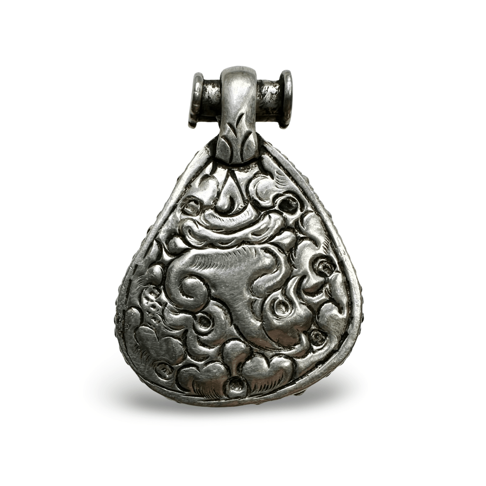 Einzigartiger alter Türkis - Silber - Anhänger - Atelier Tibet