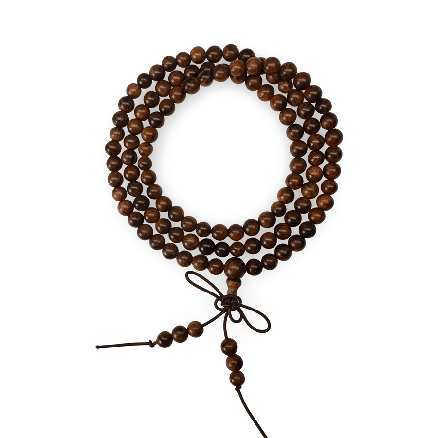 Elastische rotbraune Palisander - Mala für das Handgelenk (⌀ 6 mm) - Atelier Tibet
