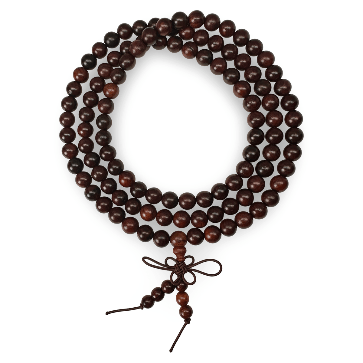Elastische rotbraune Palisander - Mala für das Handgelenk (⌀ 8 mm) - Atelier Tibet