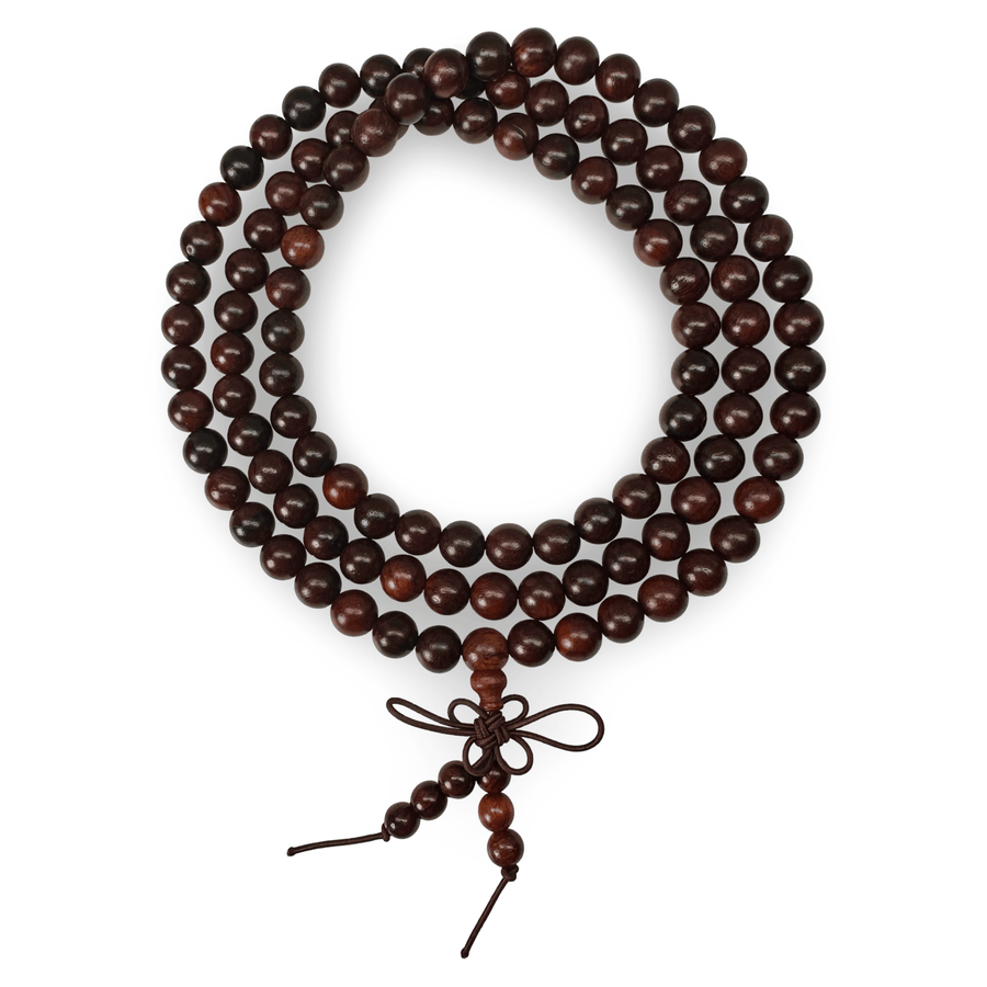 Elastische rotbraune Palisander - Mala für das Handgelenk (⌀ 8 mm) - Atelier Tibet