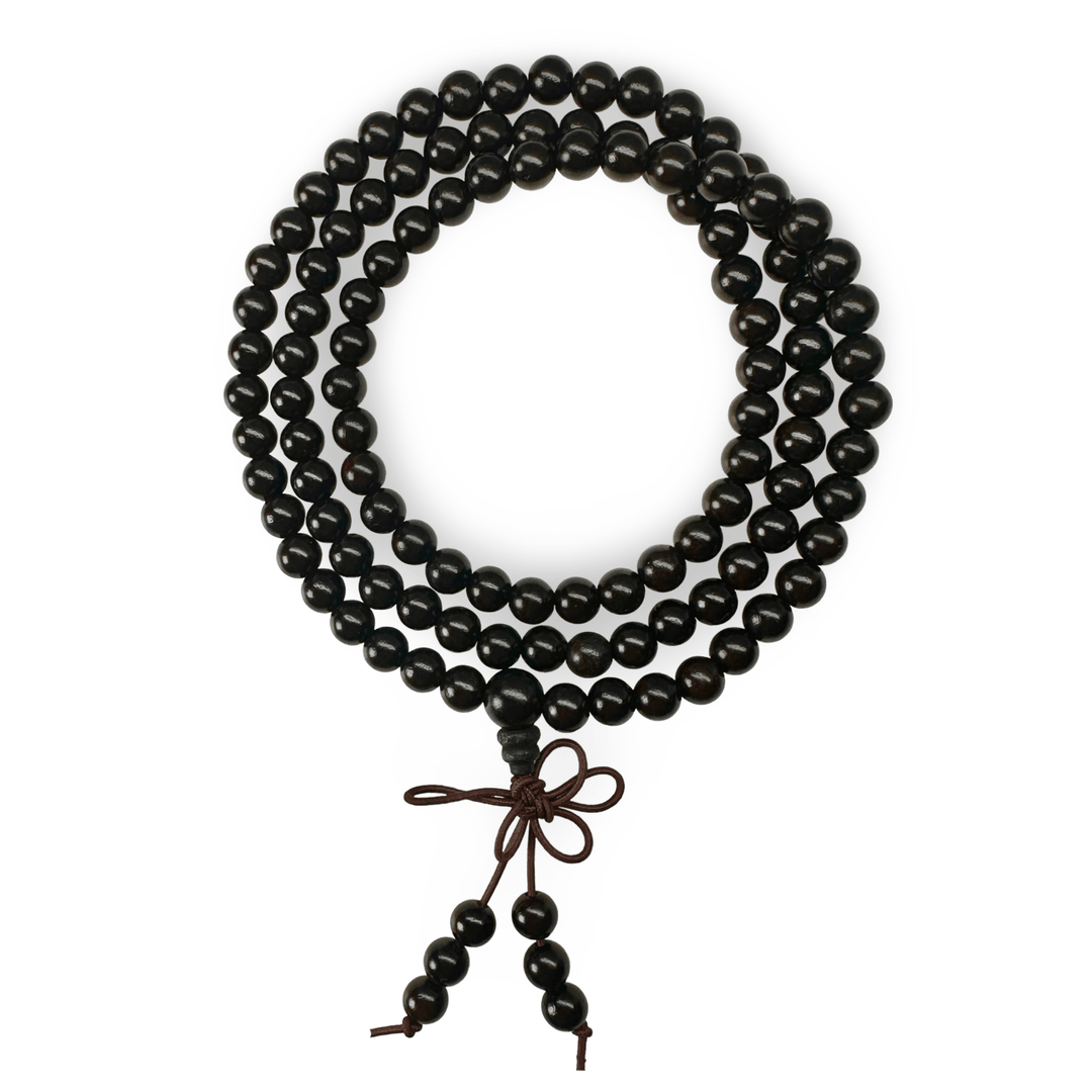 Elastische schwarze Palisander - Mala für das Handgelenk (⌀ 6 mm) - Atelier Tibet