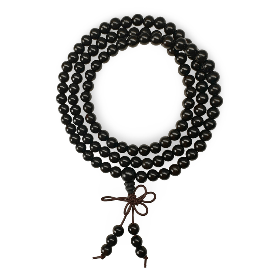 Elastische schwarze Palisander - Mala für das Handgelenk (⌀ 6 mm) - Atelier Tibet