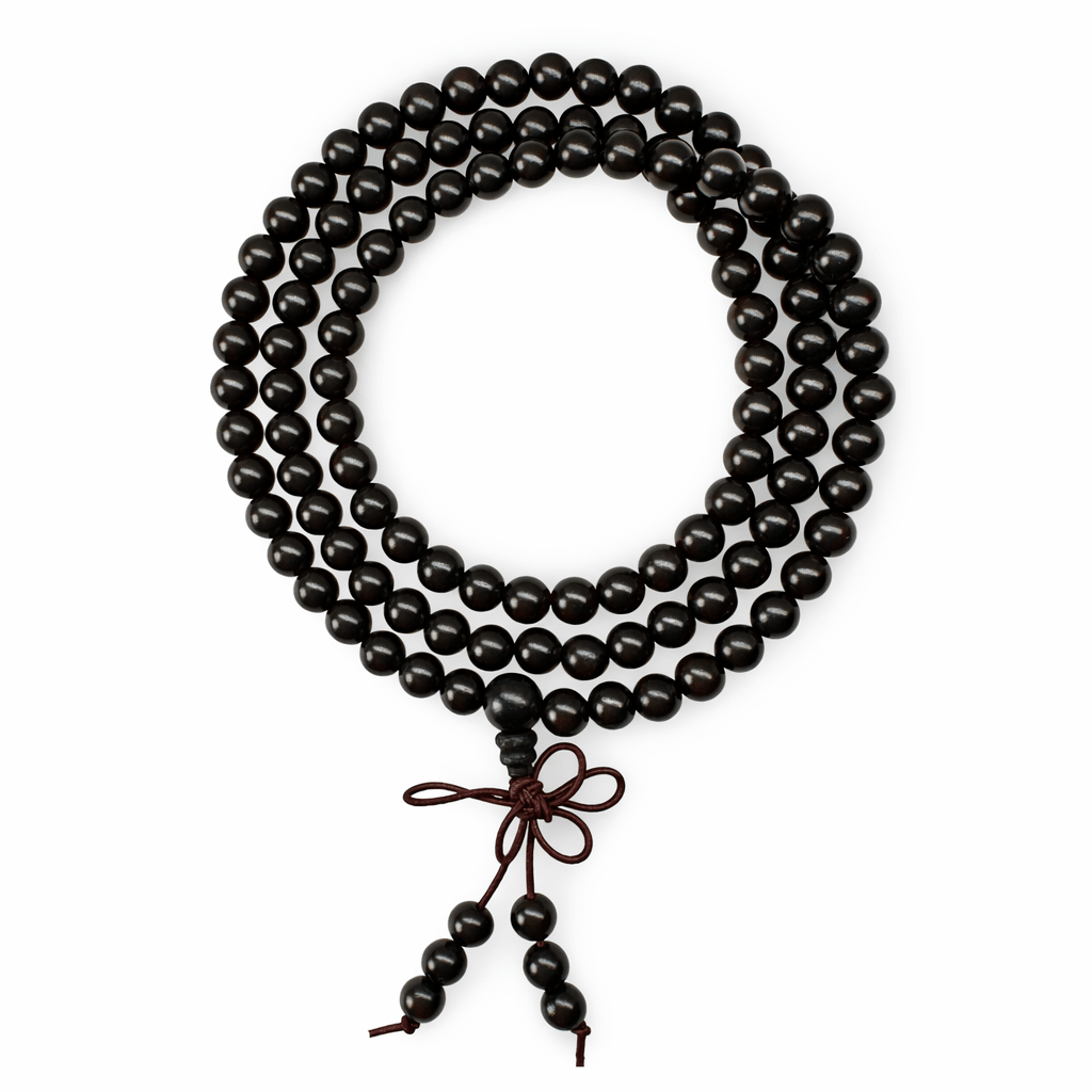 Elastische schwarze Palisander - Mala für das Handgelenk (⌀ 8 mm) - Atelier Tibet